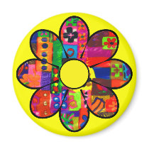 Sixties Flower Power Magnets