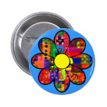 Sixties Flower Power Pinback Button