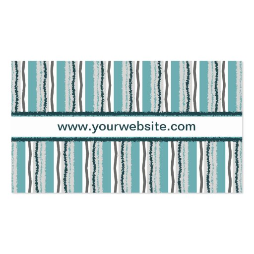 Sixties Retro ZigZag Classy Green Striped Pattern Business Card Template (back side)