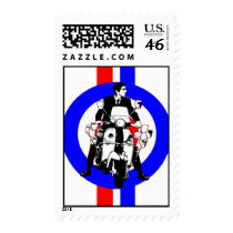 Sixties Scooter Rider target and stripes Postage