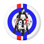 Sixties Scooter Rideron  target and stripes magnets