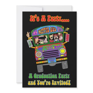 Sixties Theme Graduation Inventation invitation