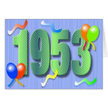 Sixtieth Birthday 1953 Card cards