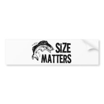 Funny Sticker Designs on Size Matters  Funny Fishing Design Bumper Sticker