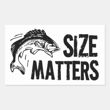 Size Matters! Funny Fishing Design Rectangular Stickers