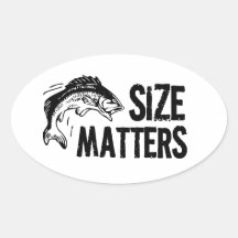 Size Matters! Funny Fishing Design Stickers