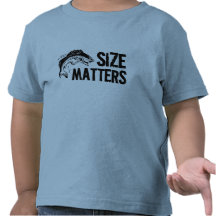 Size Matters! Funny Fishing Design Tee Shirts