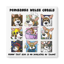 Size of Talent Pembroke Welsh Corgi Magnets