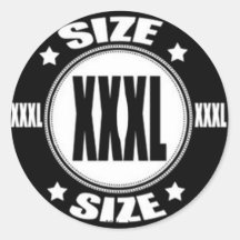 Size XXXL Round Sticker