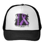 Sjogrens Syndrome Awareness Grunge Ribbon hats