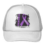Sjogrens Syndrome Awareness Grunge Ribbon hats