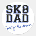 SK8 DAD - Funding the Dream - Blue Round Sticker