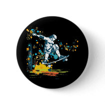 sk8er skateboarder vector button