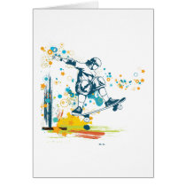 sk8er skateboarder vector card