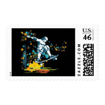 sk8er skateboarder vector stamps
