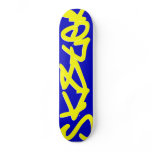sk8ter - yellow on blue skateboards