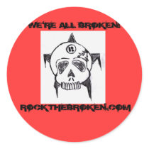 sk, ROCKTHEBROKEN.COM, WE'RE ALL BROKEN! stickers