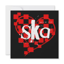 ska : checkered heart personalized invitations