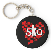 ska : checkered heart : keychains