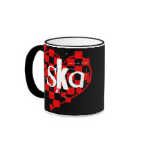 ska : checkered heart : coffee mugs