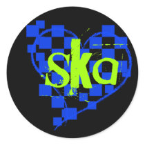 ska : checkered heart : sticker