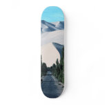 Skate board with snow
