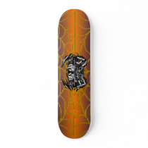 Skate Board with Spiders and Web