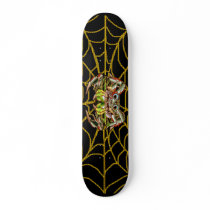 Skate Board with Spiders and Web