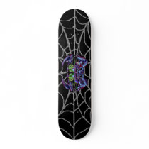 Skate Board with Tarantula Spiders and Web