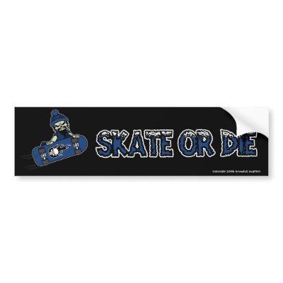 Skate or Die Bumper Sticker by screwballgraphics