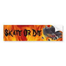 Skate Or Die bumper sticker (rollerskates) bumper stickers