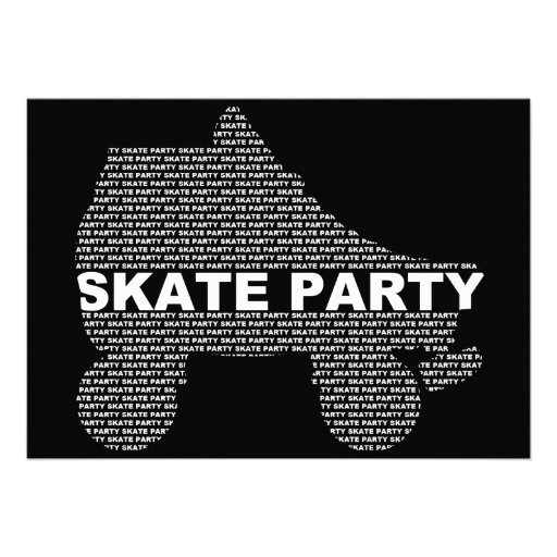 skate party invitations : type stacks