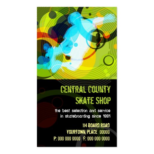 Skate Shop PopArt Business Card (front side)