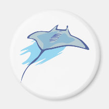 Skate Skates Rays Batoidea Ocean Art Blue Fish Magnets