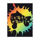 skate splatz party invitation postcards