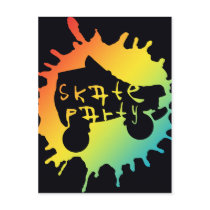 skate splatz party invitation postcard
