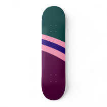 Skateboard, 3 Cool Stripes, Green, Pink, Purple