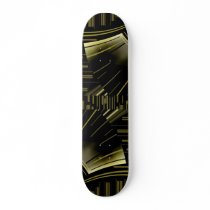 Skateboard Art Deco Black Gold 2