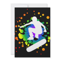 skateboard bubbles personalized invitation