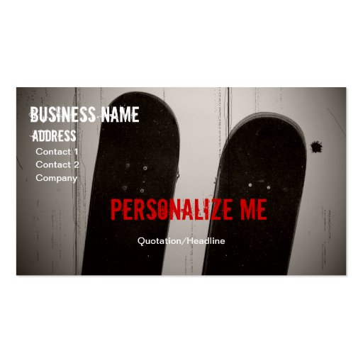 Skateboard business card (Personalize)