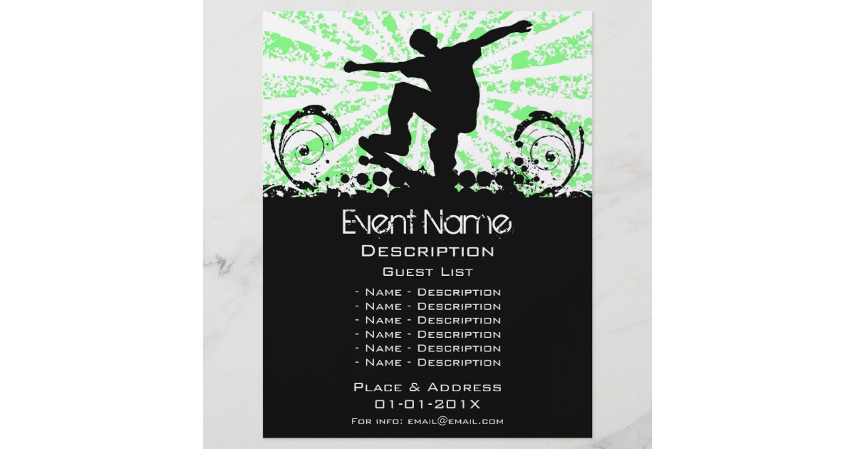 skateboard event promotion flyer zazzle event promotion flyer