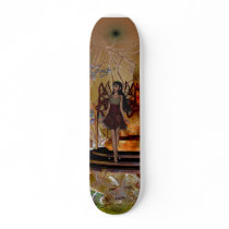 Skateboard Fantasy Art Pixie Girl At Temple