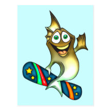 Skateboard Fish Post Cards