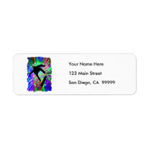 Skateboard Flip Out in Fireworks Return Address Label