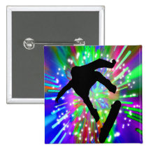 Skateboard Flip Out in Fireworks Pins