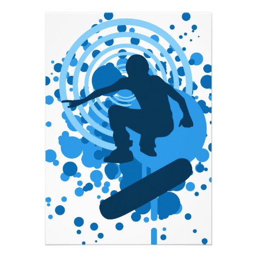 skateboard hi-fi bubbles custom invitation