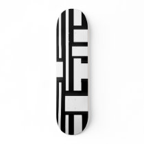 Skateboard Modern Black White Stripe