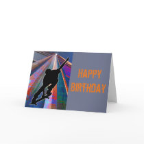 Skateboard on a Building Ray Card