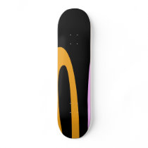 Skateboard, Orange & Black Swoosh