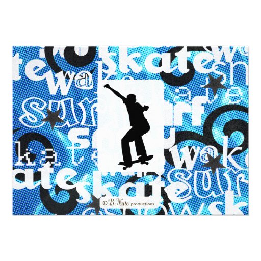 Skateboard Party Invitation